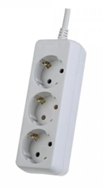 Удлинитель PERFEO "Powermate" PF-PE-3/3,0-W 10А 2200Вт 3 м белый трехместный с заземлением