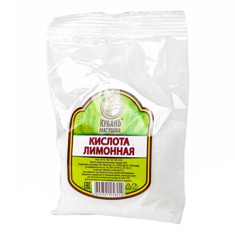 Лимонная кислота КУБАНЬ МАТУШКА 100 г