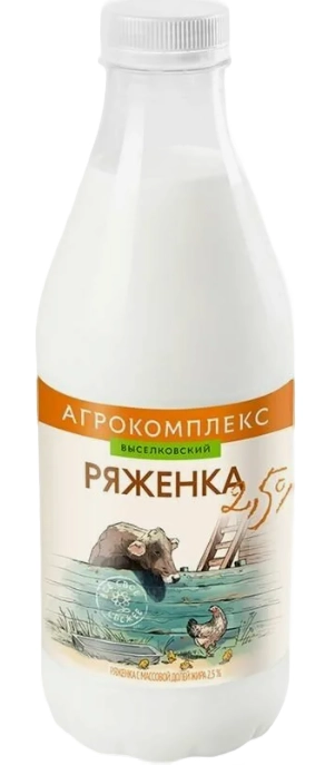 Ряженка АГРОКОМПЛЕКС ВЫСЕЛКОВСКИЙ 400 г 2,5%