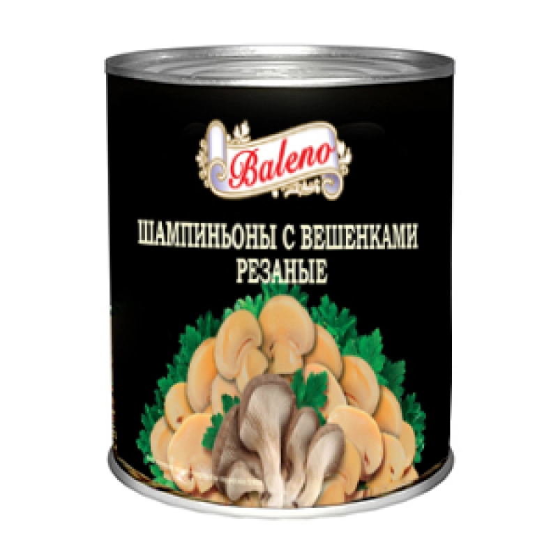 Шампиньоны BALENO с вешенками резаные 400 г
