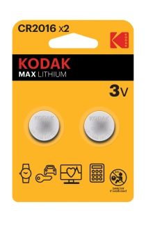 Батарейка KODAK "Max Lithium" CR2016 литиевая 2 шт