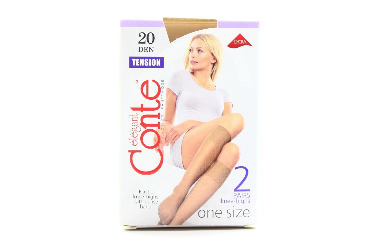 Гольфы CONTE "Tension" natural (натуральный) 2 пары 20 den