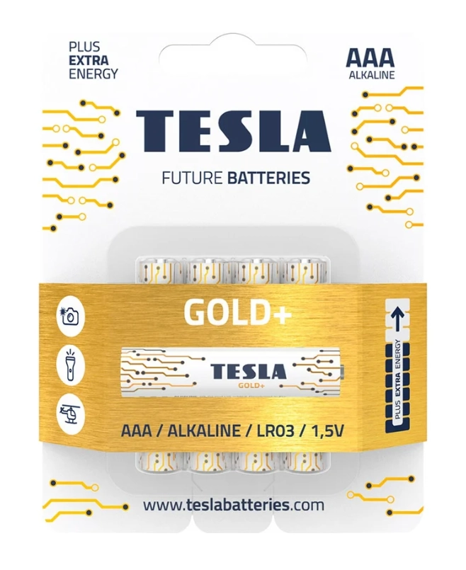 Батарейка TESLA "Gold+" ААА алкалиновая 1 шт