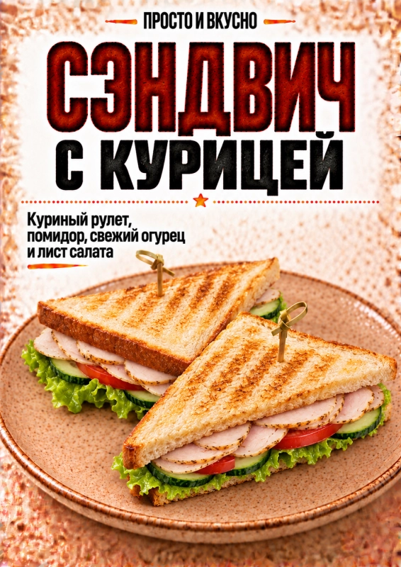 Сэндвич с курицей и соусом "Цезарь" ИП Купреев