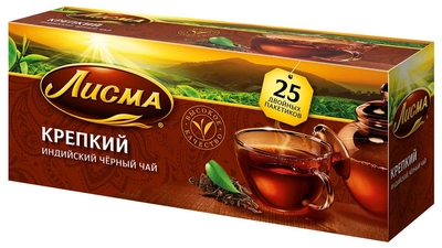 Чай черный ЛИСМА "Крепкий" 25х2г