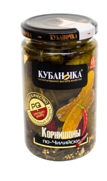 Корнишоны КУБАНОЧКА "По-чилийски" 360 г