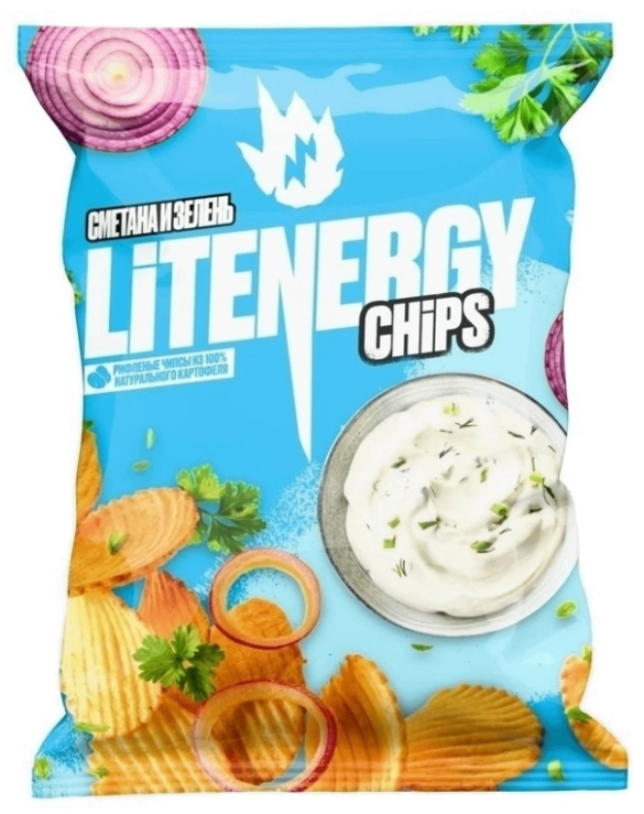 Чипсы LIT ENERGY со вкусом "Сметана и зелень" 120 г