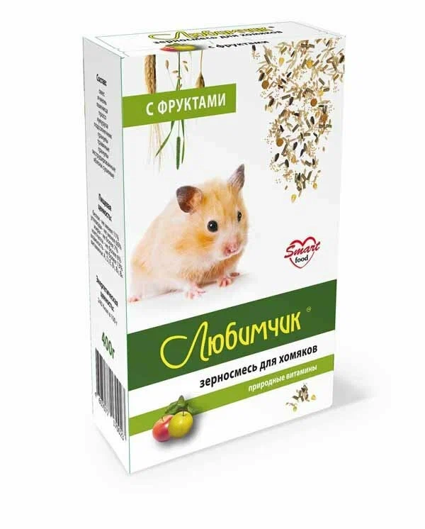 Любимчик Зерносмесь для хомяков с фруктами 400г