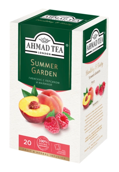 Чай травяной AHMAD TEA "Summer Garden" со вкусом персика и малины 20х1,8 г