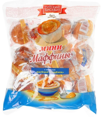 Мини-маффины РУССКИЙ БИСКВИТ с вареной сгущенкой 465 г