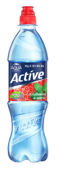 Вода питьевая AQUA MINERALE "Active. Клубника и мята" негазированная 0,5 л