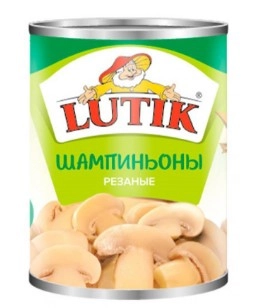 Шампиньоны LUTIK резаные маринованные 425 мл