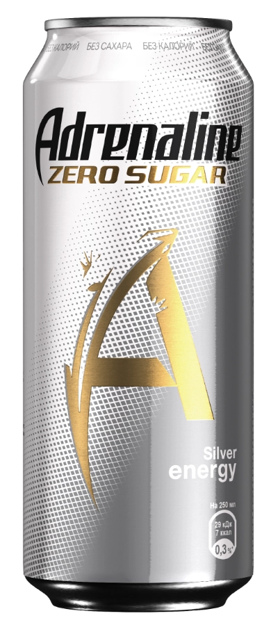 Напиток энергетический ADRENALINE Zero Sugar Silver Energy 0,449 л
