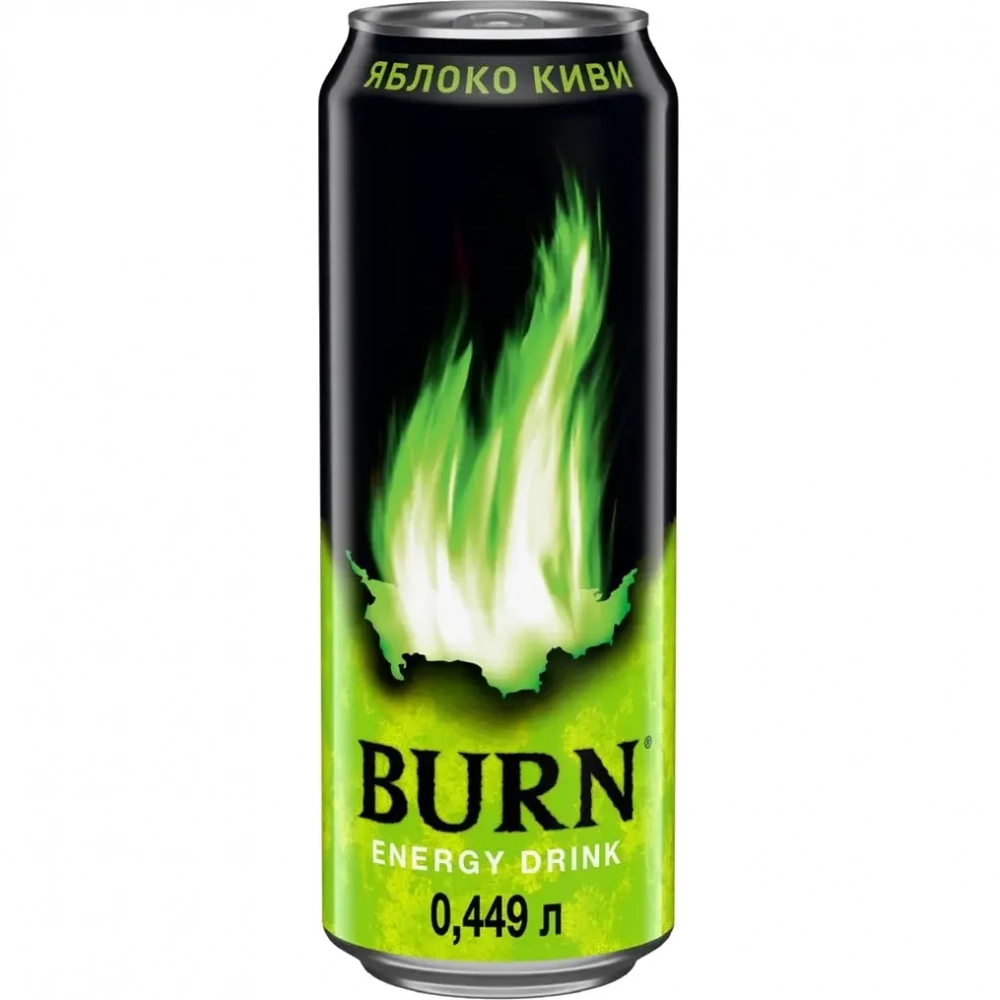 Напиток энергетический BURN яблоко-киви 0,449 л, жестяная банка
