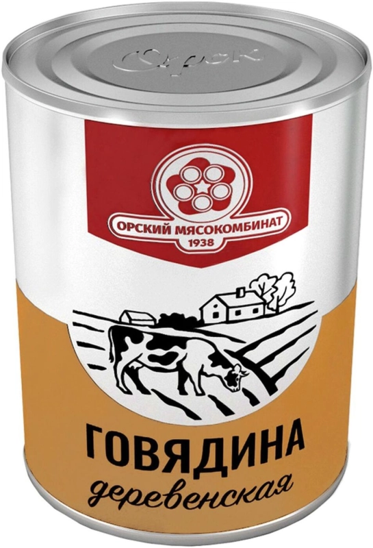 Говядина тушеная ОРСКИЙ МЯСОКОМБИНАТ "Деревенская" 340 г