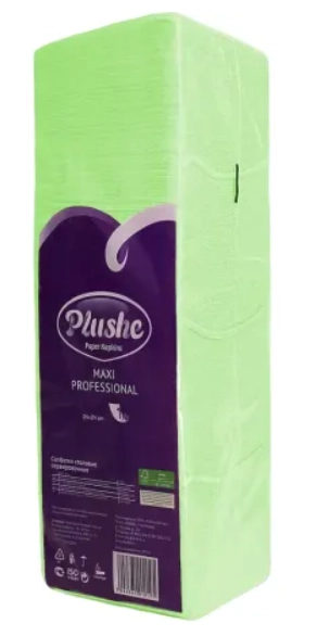 Салфетки Бумажные Plushe Maxi Professional, однослойные, с тиснением, белого/пастельных цветов, 500 листов (Желтый)