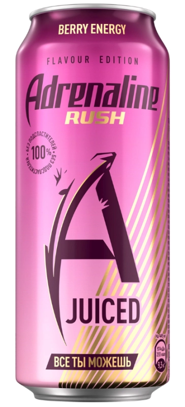 Напиток энергетический ADRENALINE RUSH Berry Energy 0.449 л