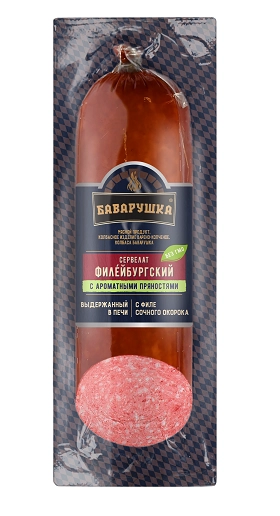Колбаса БАВАРУШКА "Сервелат Филейбургский" с ароматными пряностями варено-копченая 350 г
