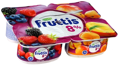 Йогуртный продукт FRUTTIS "Суперэкстра" абрикос-манго/лесные ягоды 115 г 8%