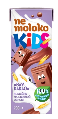 Коктейль на овсяной основе NEMOLOKO "Kids. Вау-Какао" с какао 200 мл 3,2%