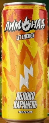 Напиток LIT ENERGY "Яблоко-карамель" с витаминами сильногазированный 0.33 л