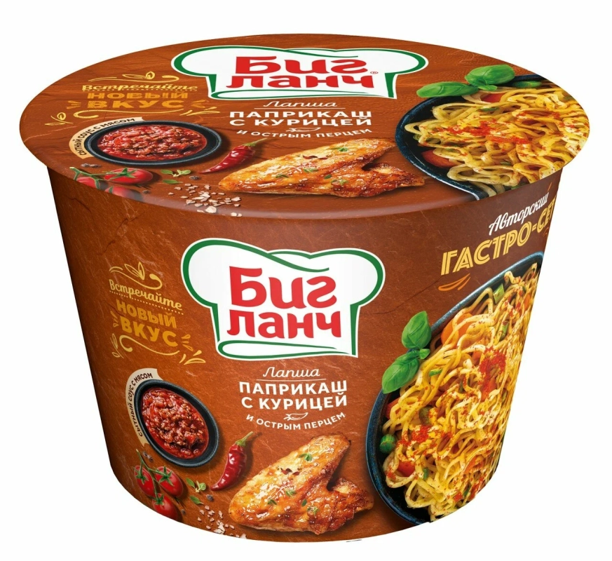 Лапша БИГ ЛАНЧ "Паприкаш" с курицей и острым перцем 90 г