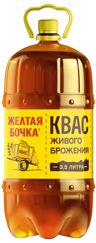 Квас ЖЕЛТАЯ БОЧКА живого брожения 3.5 л