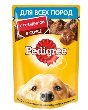Корм для собак PEDIGREE с говядиной в соусе 85 г