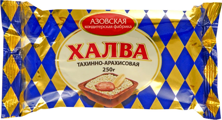 Халва АЗОВСКАЯ КФ тахинно-арахисовая 250 г