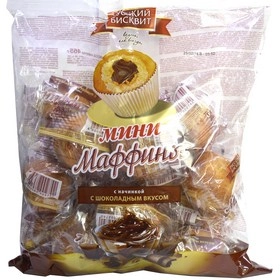 Мини-маффины РУССКИЙ БИСКВИТ с шоколадной начинкой 465 г