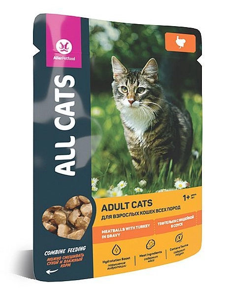 ALL CATS тефтельки с индейкой в соусе 85 г