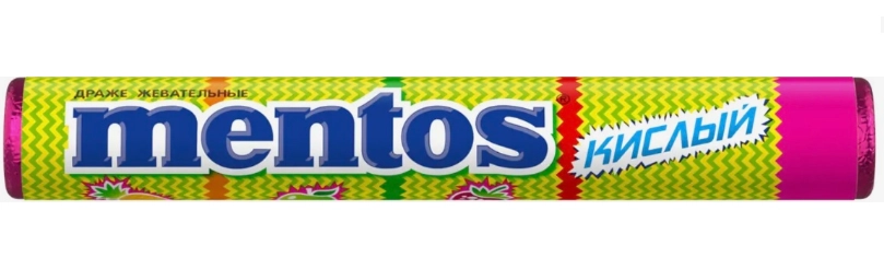 Драже MENTOS кислый со вкусами яблока, клубники, ананаса 37.5 г
