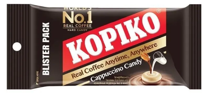 Карамель KOPIKO "Cappuccino Candy" леденцовая 32 г