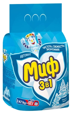 Порошок стиральный МИФ "Морозная свежесть" 3в1 автомат 2 кг