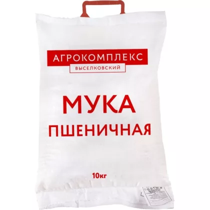Агрокомплекс Выселковский Мука пшеничная хлебопекарная высшего сорта, 10 кг Агрокомплекс Агрокомплекс Выселковский Мука пшеничная хлебопекарная высшего сорта, 10 кг Агрокомплекс