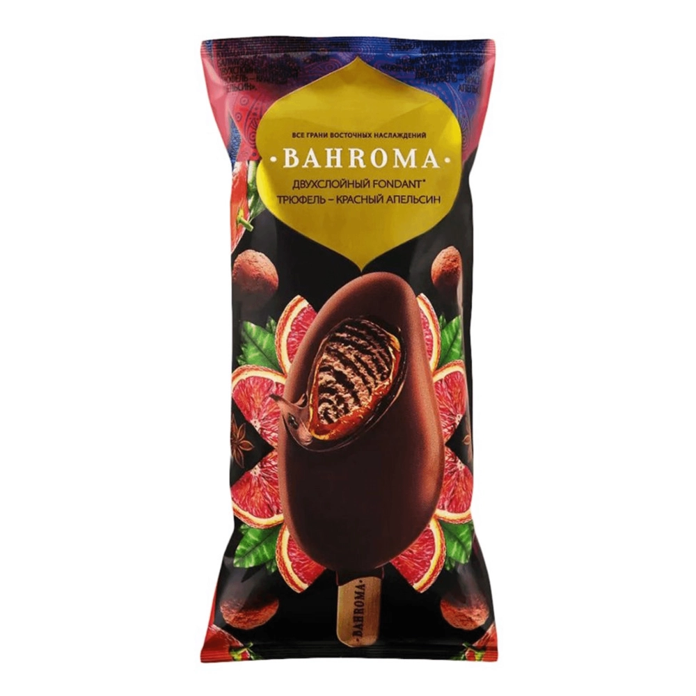 Мороженое BAHROMA "Трюфель &ndash; красный апельсин" шоколадное 75 г 12%