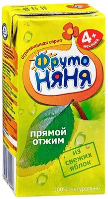 Сок ФРУТОНЯНЯ яблочный с 4+ месяцев 0.2 л