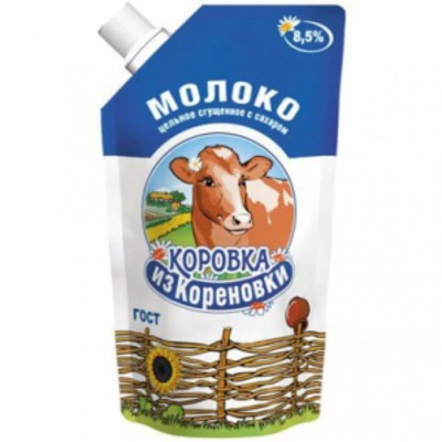 Молоко сгущенное КОРОВКА ИЗ КОРЕНОВКИ цельное с сахаром 270 г 8,5% мягкая упаковка