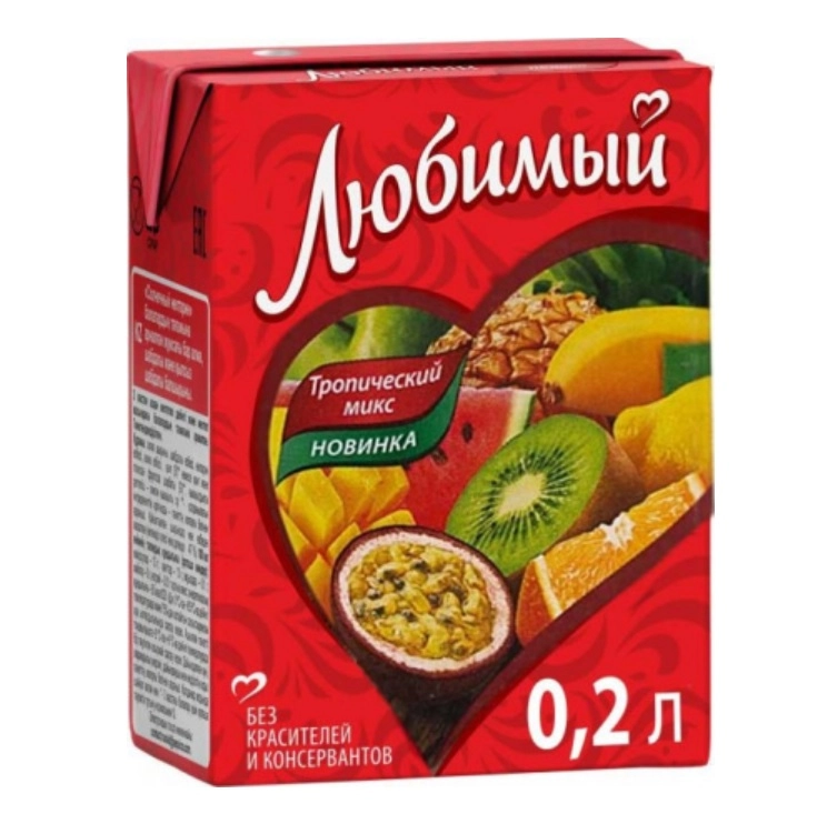 Нектар ЛЮБИМЫЙ "Тропический микс" 0,2 л