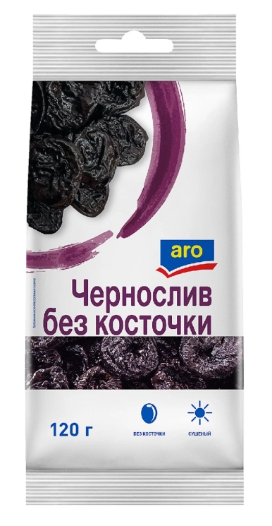 ЧЕРНОСЛИВ ARO СУШЕНЫЙ БЕЗ КОСТОЧКИ 120гр