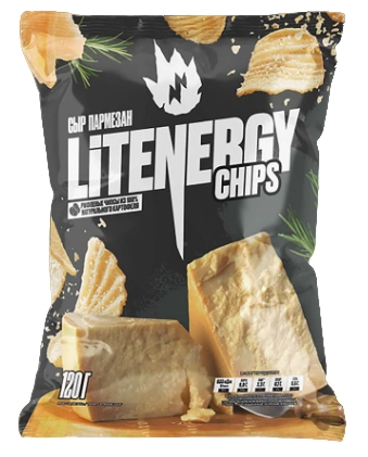 Чипсы LIT ENERGY CHIPS "Сыр Пармезан" рифленые 120 г