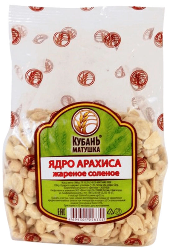 Арахис КУБАНЬ-МАТУШКА жареный очищенный соленый 300 г