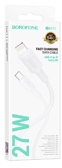 Кабель BOROFONE BX111  Type-C - Lightning 8pin  белый 1м