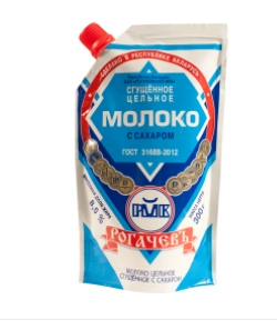 Молоко сгущенное РОГАЧЕВ с сахаром 280 г 8,5% мягкая упаковка
