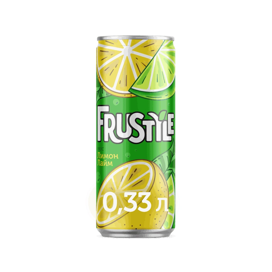 Напиток FRUSTYLE "Лимон-Лайм" сильногазированный 0,33 л