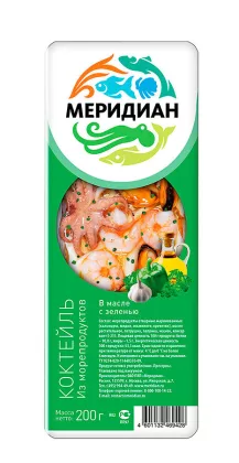 Коктейль из морепродуктов МЕРИДИАН с зеленью  в масле 200 г