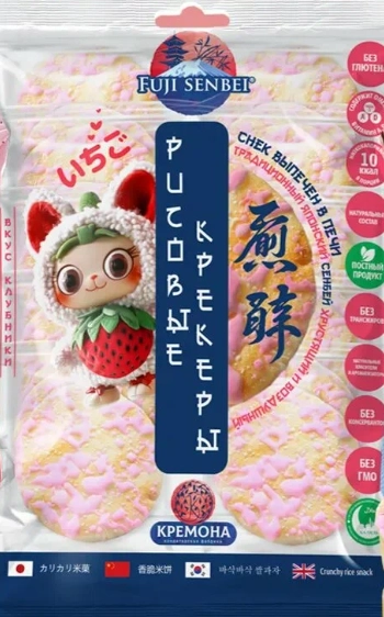 Крекер FUJI SENBEI рисовый со вкусом клубники 106 г