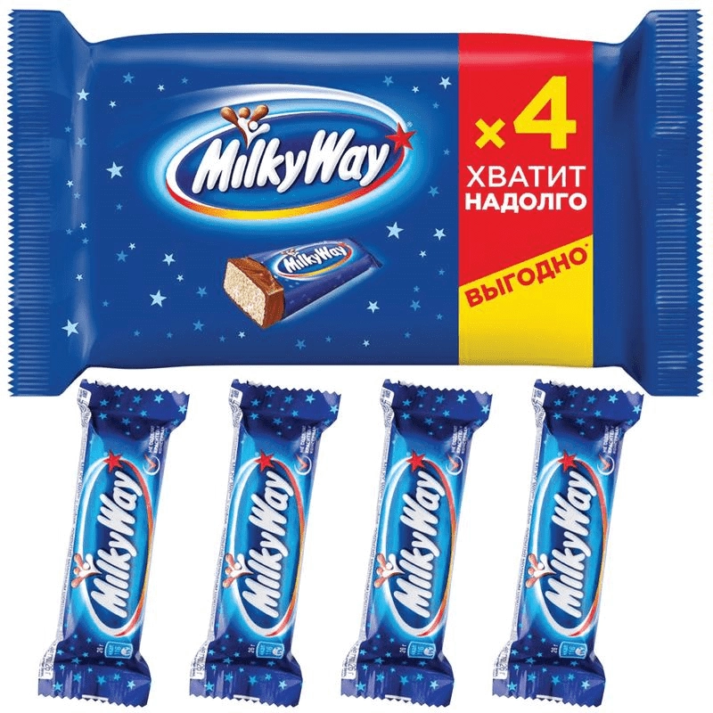 Батончик MILKY WAY шоколадный с суфле 4 &times; 26 г