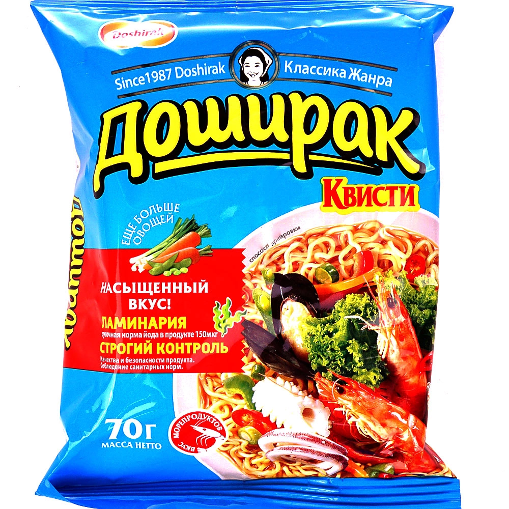 Лапша быстрого приготовления ДОШИРАК "Квисти" со вкусом морепродуктов 70 г