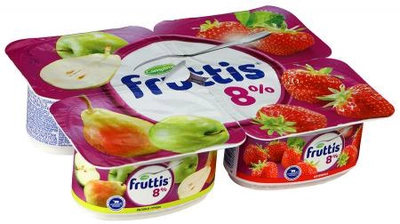 Йогуртный продукт FRUTTIS "Суперэкстра" клубника-яблоко-груша 115 г 8%